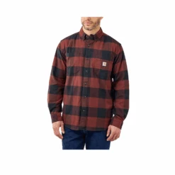 Carhartt Mens MW Flannel L/S Plaid Shirt